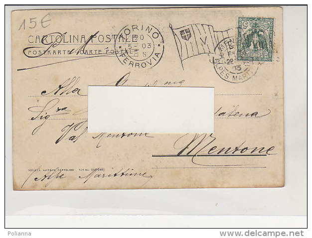 PO1349C# TORINO COLLINA - SUPERGA - REALE BASILICA E RICORDO A UMBERTO I°   VG 1903 - Churches