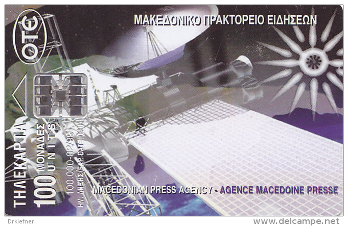 Telefonkarte  02/99- 100 000, 100 Units, Mazedonien, Makedonian Press Agency - Werbung