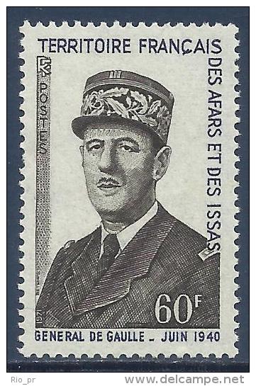 AFARS AND ISSAS - 1st DEATH ANNIV. OF CHARLES DE GAULLE (1890-1970), 60Fr 1971 - MNH - Neufs