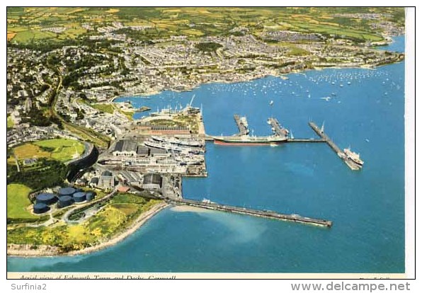 CORNWALL - FALMOUTH TOWN AND DOCKS - AERIAL VIEW M39 - Falmouth