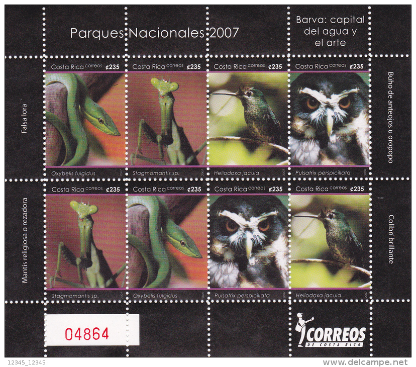 Costa Rica 2007 Postfris MNH Annimals - Costa Rica