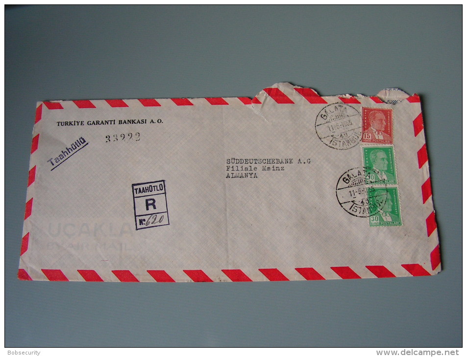 == Türkei Air Mail Cv. 1955 - Lettres & Documents