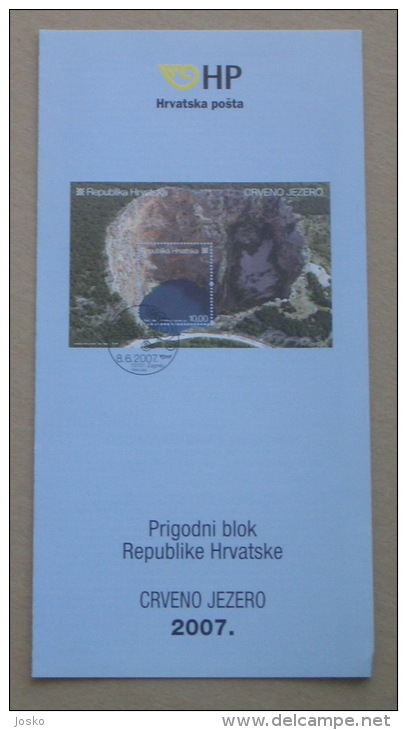 RED LAKE - Croatia Post Postage Stamp Prospectus * Geological Phenomenon Phénomène Géologique Geology Geologie Geologia - Minerals