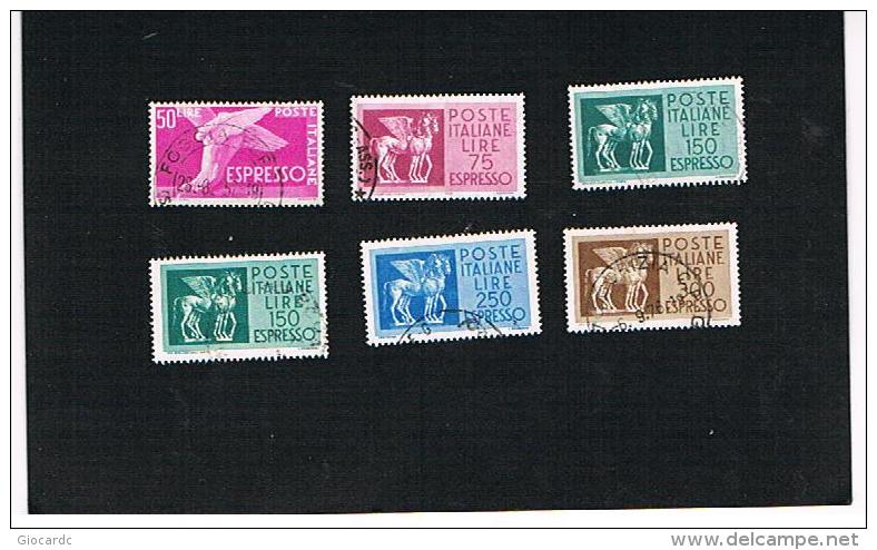 ITALIA REPUBBLICA  -  1955 / 1968   LOTTO DI 6 DIFFERENTI VALORI PER ESPRESSO (STELLE) - USATI° (USED) - Correo Urgente/neumático