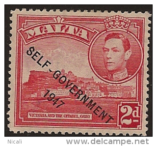 MALTA 1948 2d Self Government SG 238 HM VD458 - Malta (...-1964)