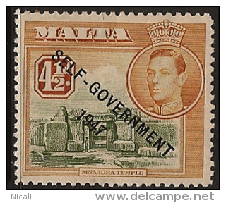 MALTA 1948 4 1/2d Self Government SG 241 HM VD671 - Malta (...-1964)