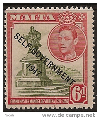 MALTA 1948 6d Self Government SG 242 HM VD674 - Malta (...-1964)