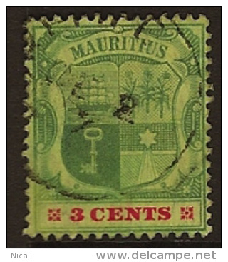 MAURITIUS 1900 3c Coat Of Arms SG 140 U MQ151 - Mauricio (...-1967)