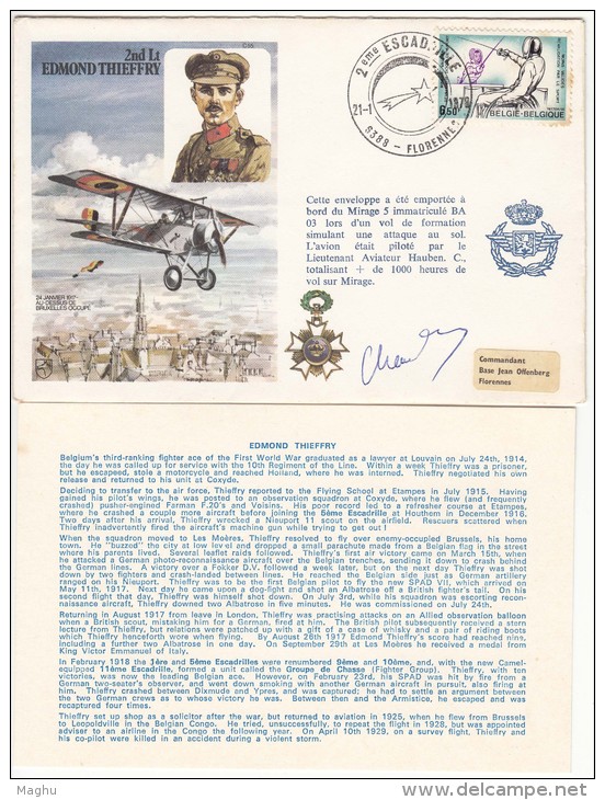 Belgium , RAF Signed Flight Cover 1978, War History, Airplane, Gift Whisky Drink, Biits, Star, Florrennes, - Briefe U. Dokumente