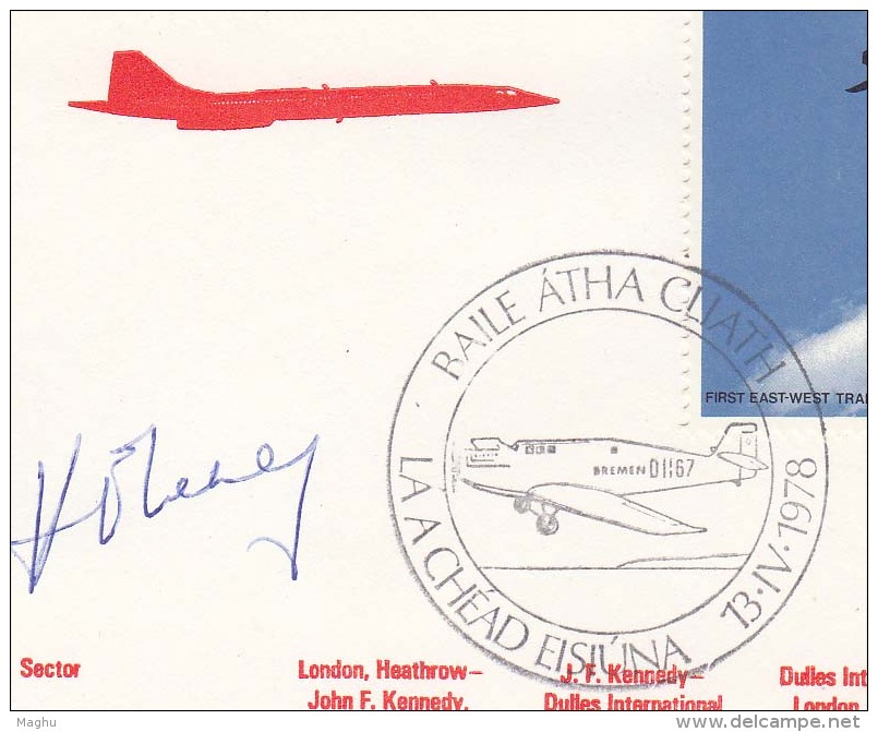 Concorde Flight Cove, British Airways, RAF 1978, Autograph, Airplane, Militaria, War History, Radio, Lighthouse, Ireland - Covers & Documents