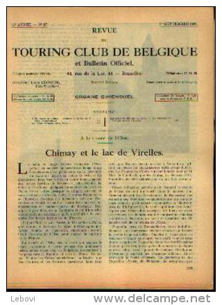 Dans « Touring  Club De Belgique» 01/09/1935 : CHIMAY Et Le Lac De Virelles» - Autres & Non Classés