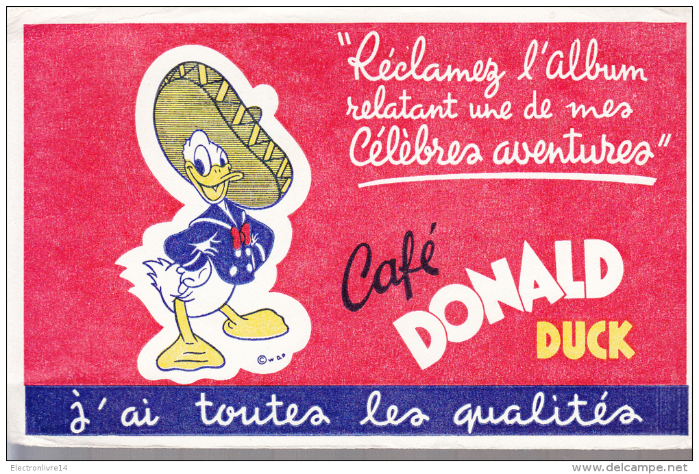 Buvard 21x14 Cm   Disney Donald  Cafe Donald Duck - Altri & Non Classificati