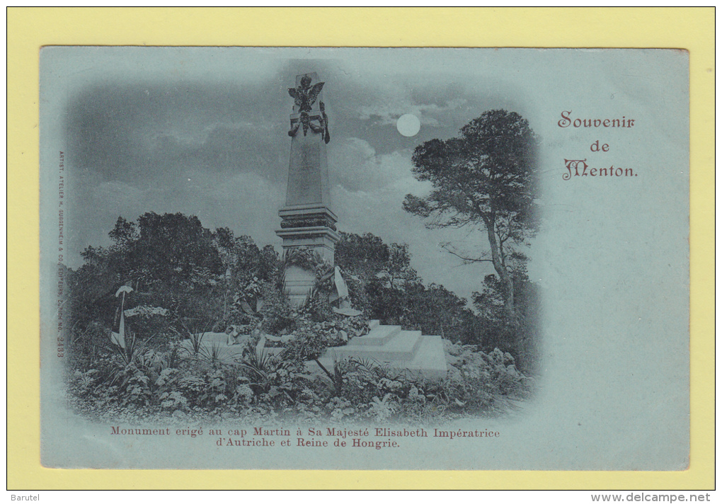 CAP MARTIN --> Monument érigé Au Cap Martin à Sa Majesté Elisabeth, Impératrice D´Autriche Et Reine De Hongrie - Roquebrune-Cap-Martin