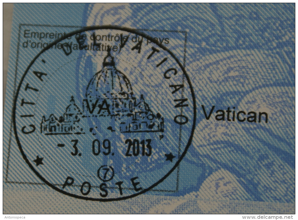 VATICANO 2013 -THE NEW COUPON REPONSE INTERNATIONAL, UPU, OFFICIAL OBLITERATION - Entiers Postaux