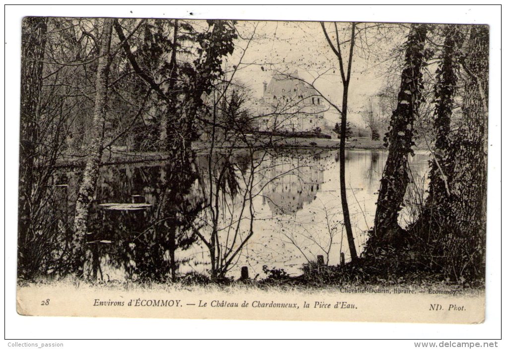 Cp , 72 , Environs D'ECOMMOY , Le Château De CHARDONNEUX , La Piéce D'eau , Vierge - Ecommoy