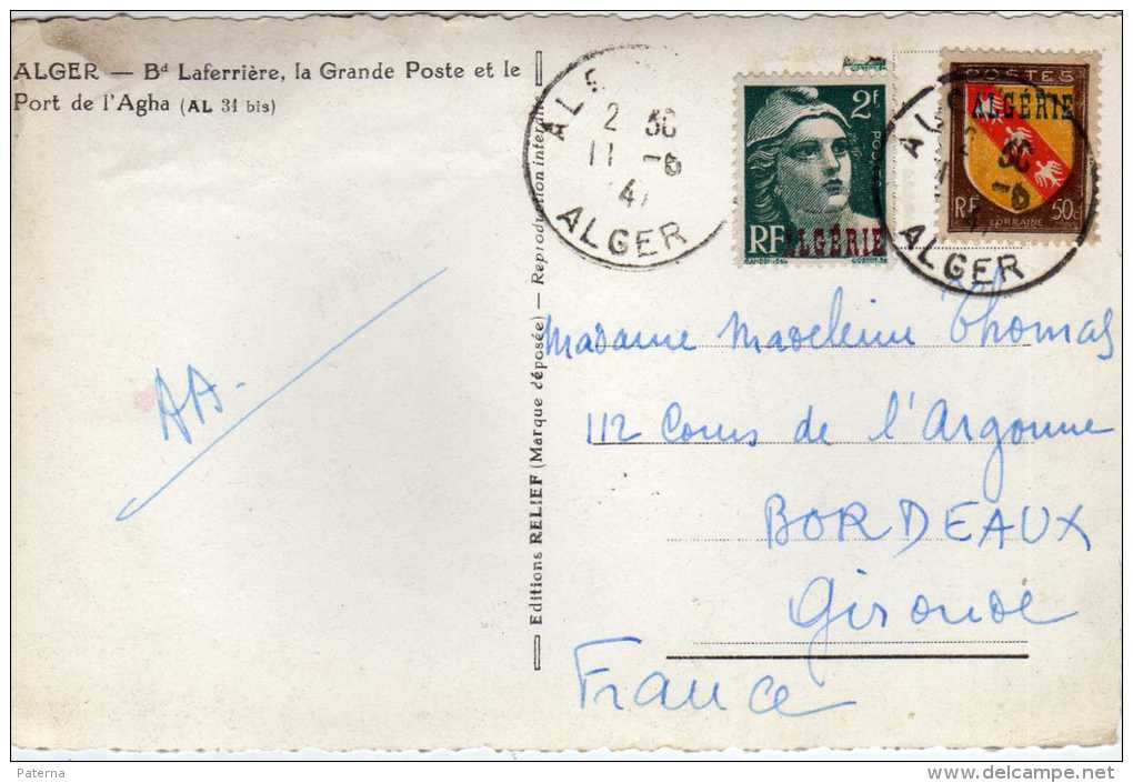 733 - Postal Alger1947, - Storia Postale