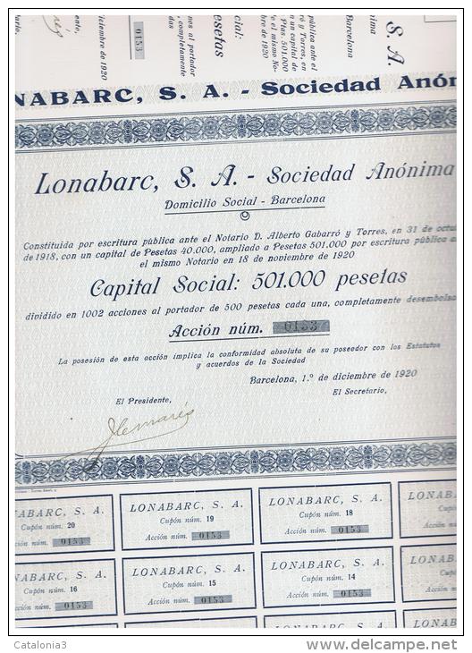 ACCION ANTIGUA - ACTION ANTIQUE = Lanobarc 1920 Numeracion Baja - Otros & Sin Clasificación