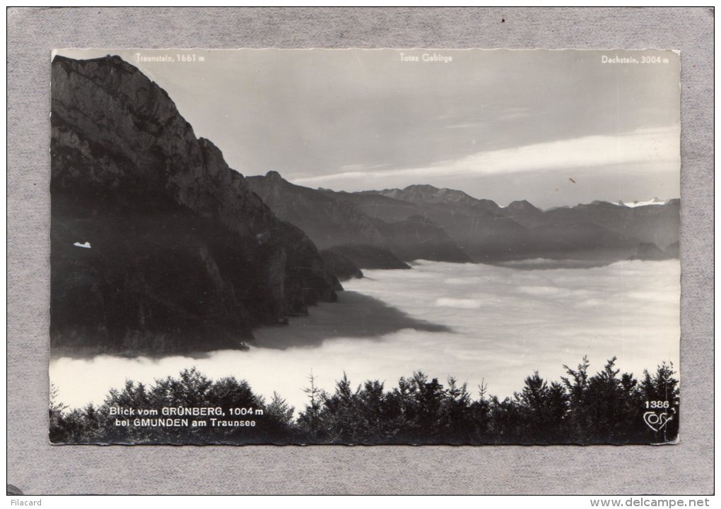 40950   Austria,   Blick  Vom  Grunberg, 1004 M.  Bei  Gmunden  Am  Traunsee,  VG  1963 - Gmunden