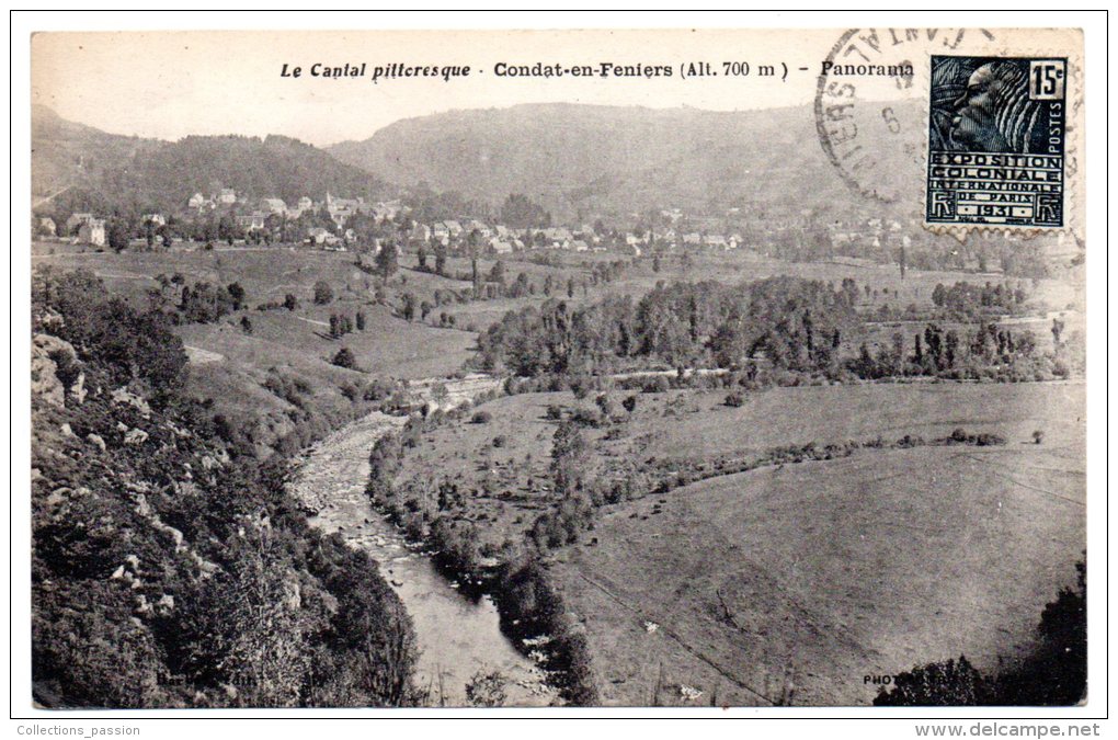 CP, 15, CONDAT-en-FENIERS (alt.700m), Panorama, Voyagé - Condat