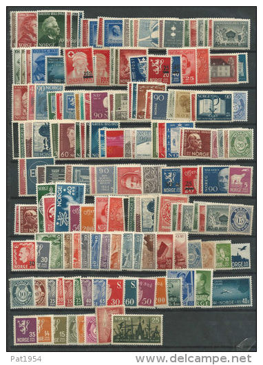Norvège Lot De Timbres Des Années 1935 à 1969 Neufs* MH Tous Différents  Cote 320 Euros - Collections