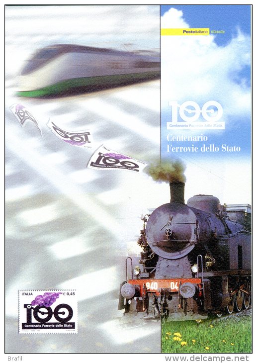 2005 Italia, Folder Ferrovie Dello Stato , AL FACCIALE - Paquetes De Presentación