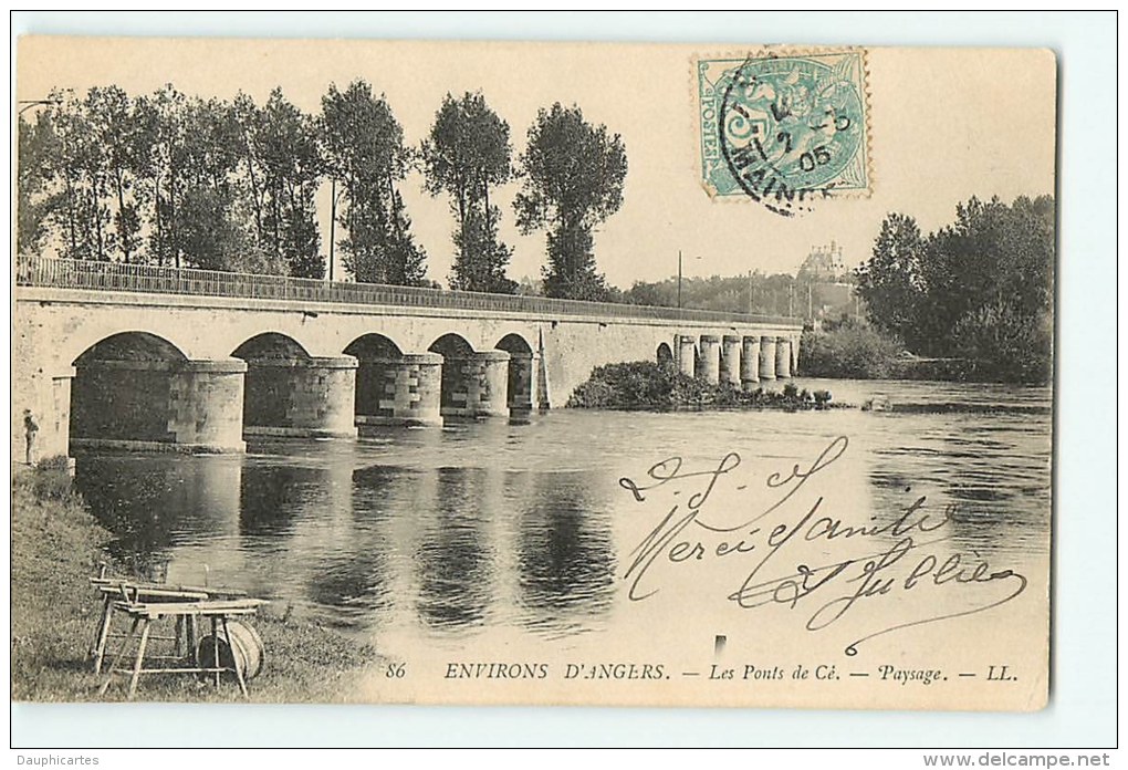 Les Ponts De Cé : Paysage. Dos Simple. 2 Scans. Edition LL - Les Ponts De Ce