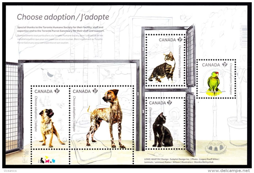 Canada (Scott No.2636 - Animaux De Compagnie / Pet Adoption) (**) Feuillet / SS - Blocs-feuillets