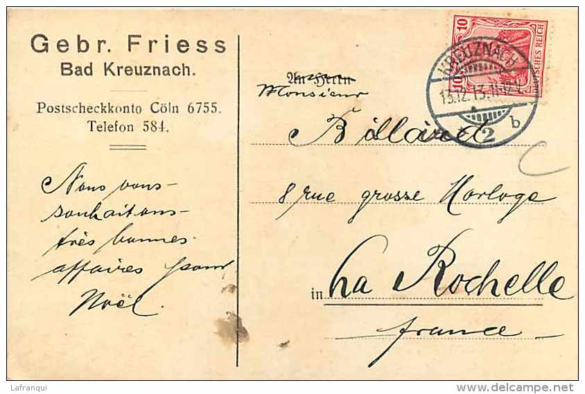 Allemagne -ref A690- Gebr Friess -bad Kreuznach - Carte Bon Etat - - Lettres & Documents