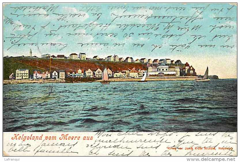 Allemagne -ref A673- Helgoland Vom Meere Aus  - Carte Bon Etat  - - Helgoland