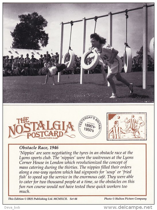 Postcard Obstacle Race 1946 Nostalgia Lyons Corner House Sports Club Nippies Repro - Autres & Non Classés