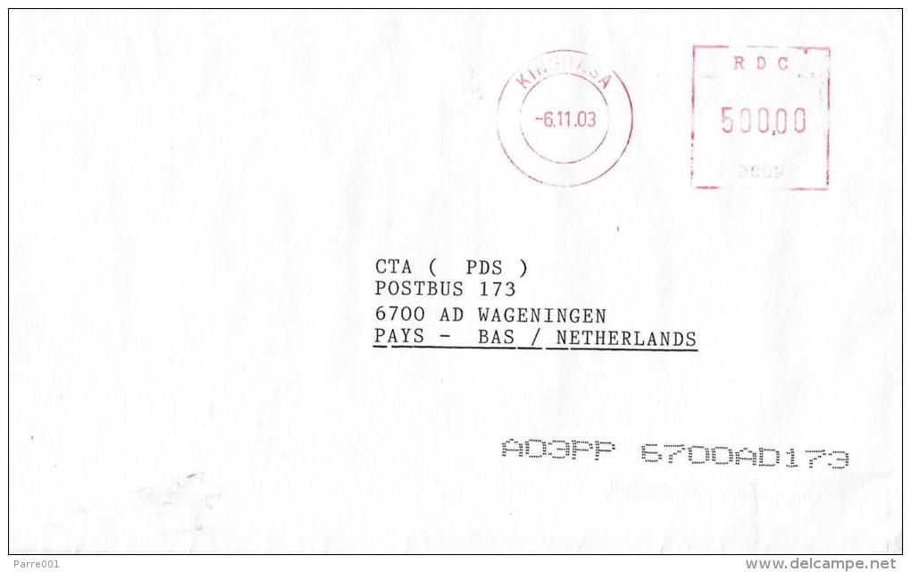 DR Congo RDC 2003 Kinshasa Hasler Mailmaster D009 Cover - Brieven