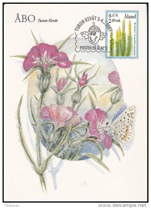 Aland 2001,  Maximum Card "Flowers" - Cartes-Maximum (CM)