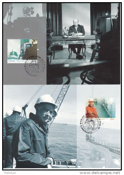 Norway 2005,,  Maximum Cards "Events Of The 20th Century" - Cartes-maximum (CM)