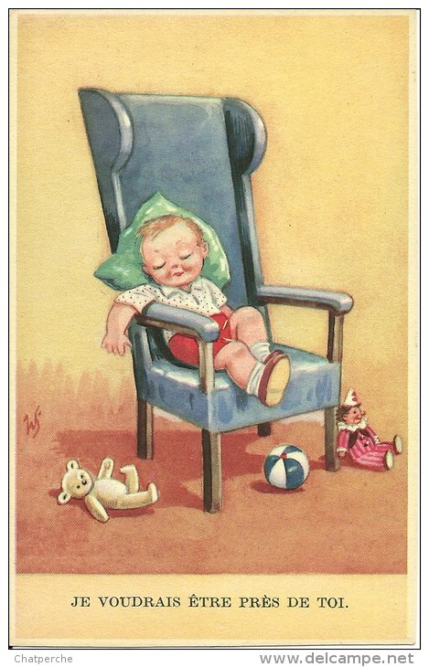 ENFANT HUMOUR ILLUSTRATEUR ILLUSTRATRICE WS "JE VOUDRAIS ETRE TOI" ENFANT DORMAN OURSON CLOWN BALLON COLPRINT 182 - Humorous Cards