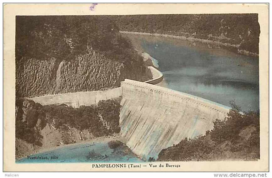 Tarn  - Ref A188  - Pampelonne - Vue Du Barrage - Barrages -carte Bon état - - Pampelonne