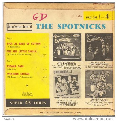 EP 45 RPM (7")  The Spotnicks  "  Pick Al Bale Of Cotton  " - Instrumentaal