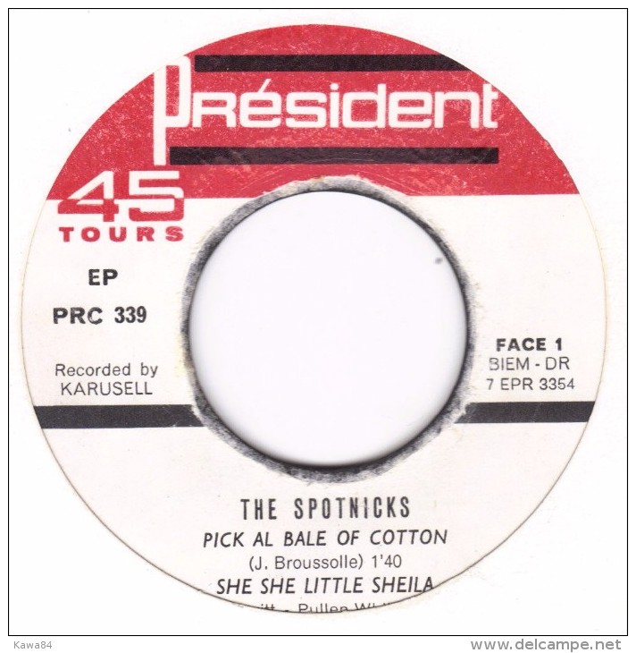 EP 45 RPM (7")  The Spotnicks  "  Pick Al Bale Of Cotton  " - Instrumentaal