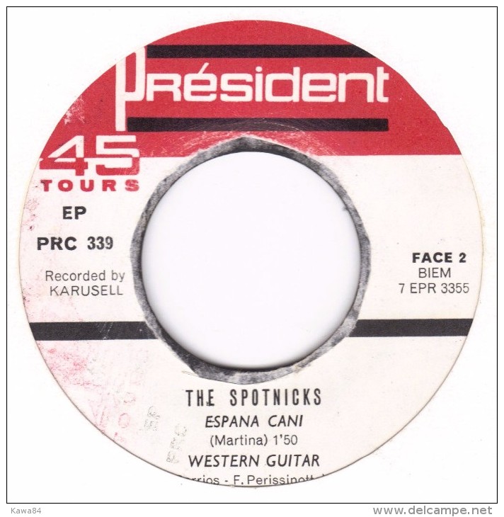 EP 45 RPM (7")  The Spotnicks  "  Pick Al Bale Of Cotton  " - Instrumental