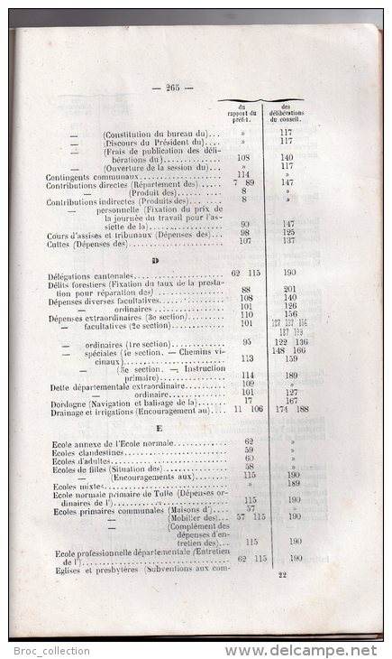 Conseil Général Département De La Corrèze, Session De 1860, Rapport Du Préfet Et Procès-verbal Des Délibérations, Tulle - Limousin