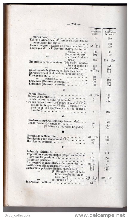 Conseil Général département de la Corrèze, session de 1860, rapport du préfet et procès-verbal des délibérations, Tulle