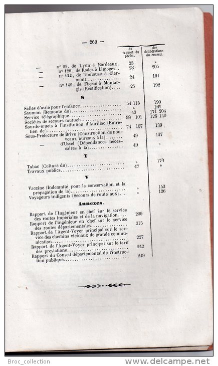 Conseil Général département de la Corrèze, session de 1860, rapport du préfet et procès-verbal des délibérations, Tulle