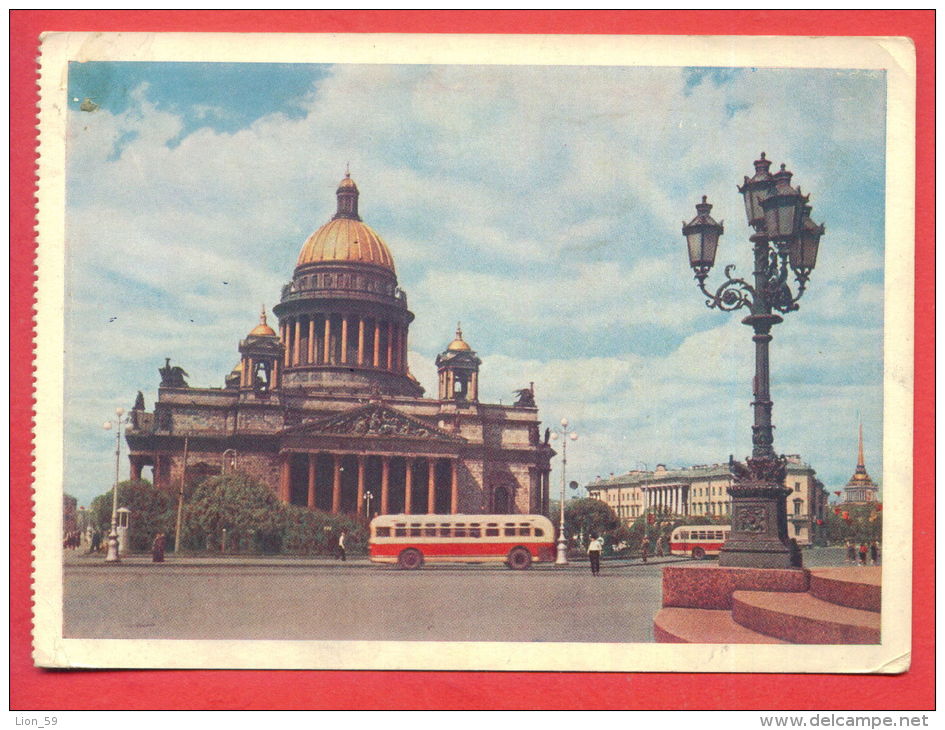 132838 / Leningrad Saint Petersburg 1956 Isaakiyevskaya Square By GOLAND , BUS / Stationery Entier / Russia Russie - 1950-59