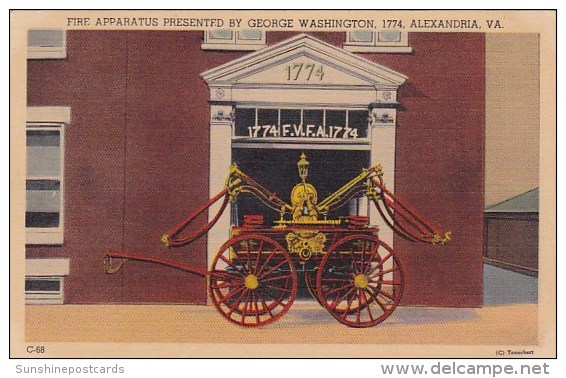 Virginia Alexandria Fire Apparatus Presented By George Washington 1774 - Alexandria