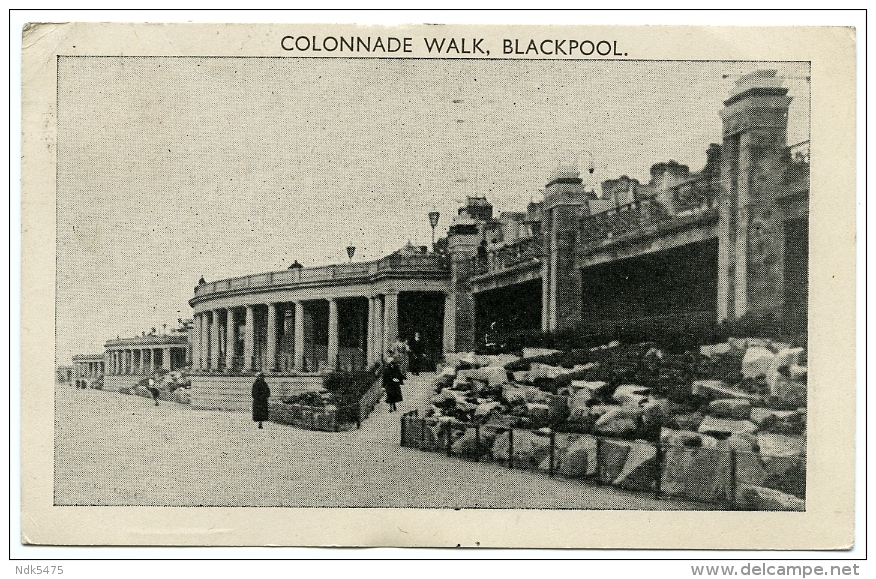 BLACKPOOL : COLONNADE WALK / POSTMARK - BLACKPOOL / ADDRESS - EDINBURGH, BALERNO, LOVEDALE ROAD - Blackpool