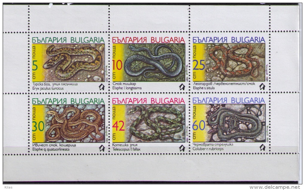 BULGARIA 1990 Snakes - Serpents