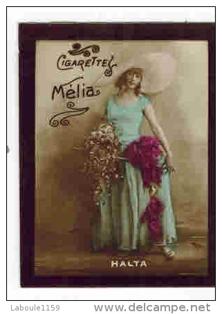 CHROMO EROTIQUE FEMMES ARTISTE PIN UP Cigarettes MELIA : " HALTA " Illustrateur WALERY - Melia