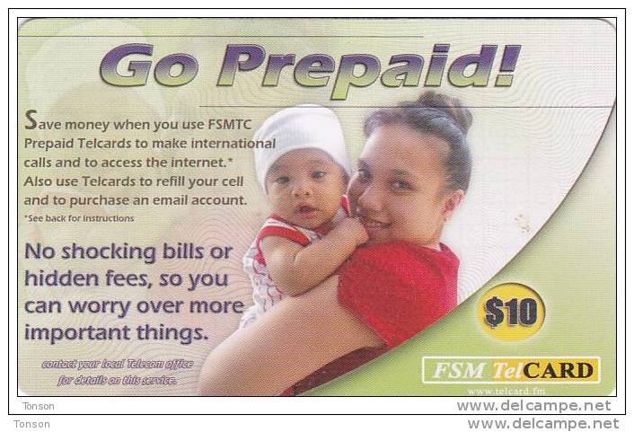 Micronesia, FSM-R-009, $10, Go Prepaid, 2 Scans. - Micronesia