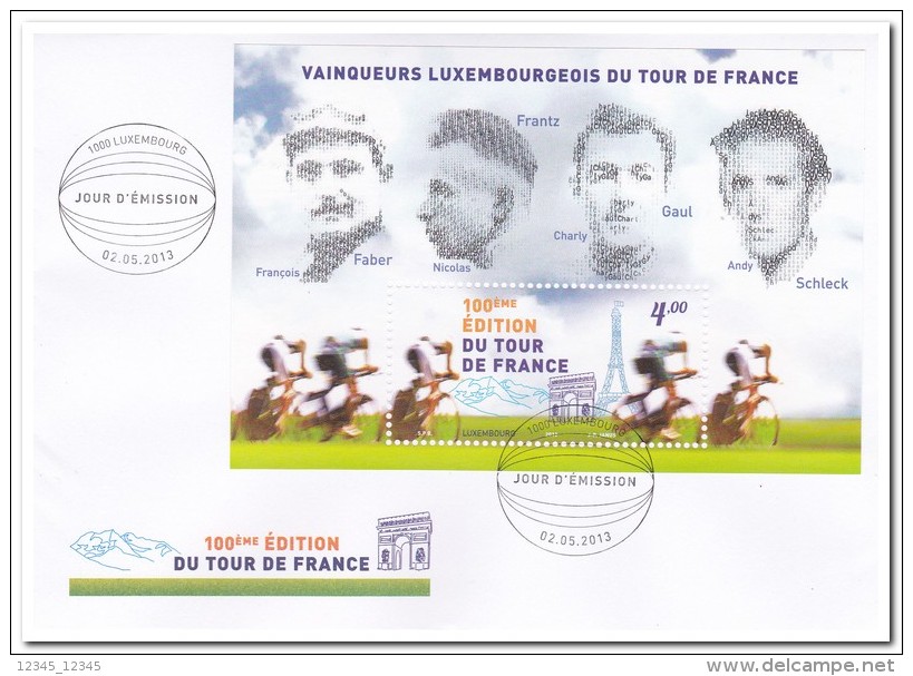 Luxemburg 2013 Postfris MNH Tour De France, Bicycle FDC - Nuevos