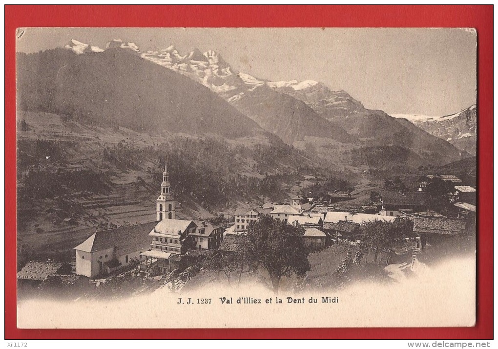 YMorg-04 Val D'Illiez Et La Dent Du Midi, Village, Eglise,   Jullien 1237.  Non Circulé Précurseur - Val-d'Illiez 