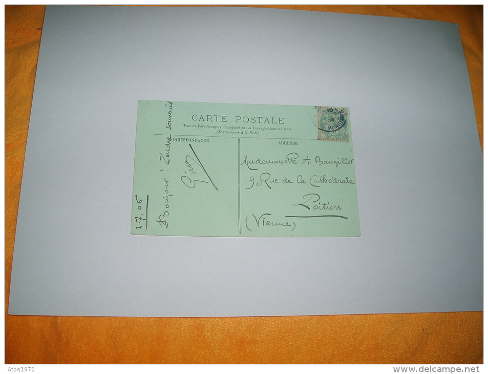 CARTE POSTALE CIRCULEE DATE 1906 / 480. CHASSEURS ALPINS AU REPOS. - L.L. / CACHET + TIMBRE TYPE SAGE 5C. - Altri & Non Classificati